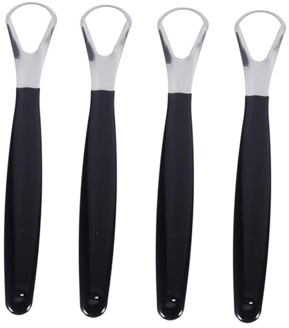 Beaupretty 4pezzi Raschietto Linguale Inossidabile Riutilizzabile Strumento Portatile Per La Orale Design Per Facile Usare e Resistente