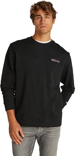 Tommy Jeans Sweat Homme Entry Graphic avec Col Ras-du-Cou, Noir (Black), L
