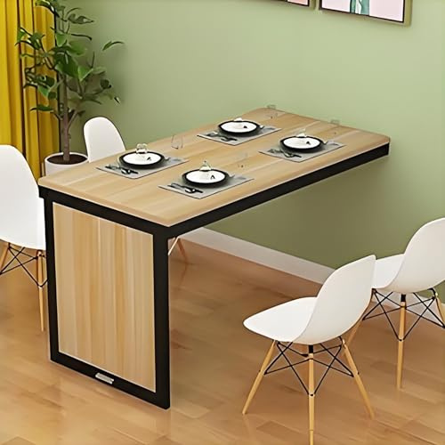 Tavolo A Scomparsa Da Muro Tavolo Da Muro Pieghevole Per Soggiorno, Scrivania Pieghevole Salvaspazio 80x40x75 Cm Beige