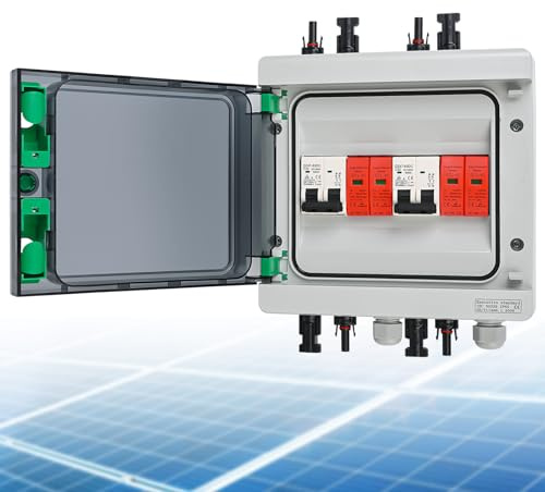 SROCHN Überspannungsschutz PV DC 1000V Blitzschutz Leistungsschalter IP65 Wasserdicht 2 Strings 8 Module Solar PV Anschlusskasten