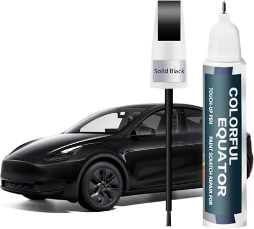 BESCH Lackstift zur Kratzer-Reparatur für Tesla Model Y, X, S, 3 Highland - Reparaturstift für Steinschläge und Kratzer, 12ml (Schwarz)