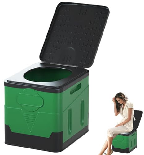 Camping Toilette, Tragbare Toilette mit Deckel, Faltbare Camp Toilette Eimer, Outdoor Camping Toilette, Auslaufsicher Erwachsene Auto Töpfchen, Platzsparende Tragbare Toilette, Reise Toilette für