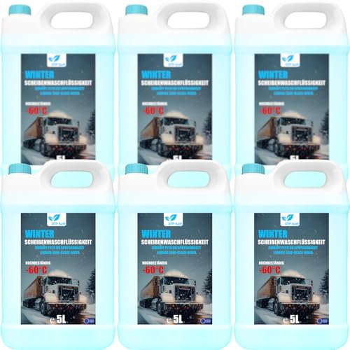 Scheibenfrostschutz Konzentrat 30 Liter -60 Grad | Frostschutz Konzentrat für die Auto Scheibenwaschanlage | Frostschutz Konzentrat 6x 5L