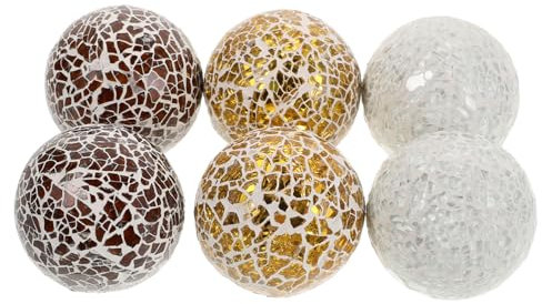 HOLIDYOYO Dekorative Glaskugeln 6cm Aus Formstabilem Glas 6 Stück Für Schalen Und Vasen Tischdekoration Vielseitig Für Zuhause Hochzeit Und Party