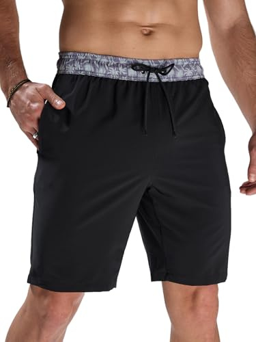 Arcweg Pantaloncini da Uomo per Nuoto Pantaloncini da Bagno Asciugatura Rapida Shorts da Spiaggia Lunghi con Multi-Tasche Surf a Righe