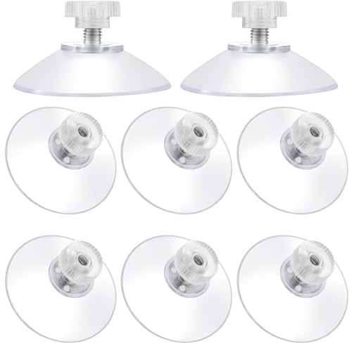 JEYORZY 8 Pcs Ventosas Ø 41cm, Ventosas para Cristal, Ventosas Parasol Coche, Ventosas Transparentes, Ventosas Furgoneta Camper, Ventosas de Plástico, Ventosas para Azulejos, para Armario, Ventana