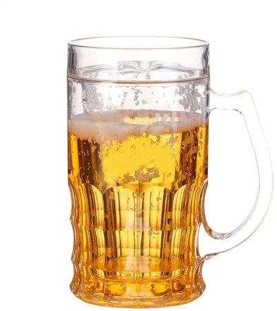 Taza de cerveza de broma, vaso de cerveza novedoso de doble de 420 ml, taza falsa, regalo y truco de fiesta, decoración, perfecta para exhibición de refrigerador y decoración de mesa de comedor