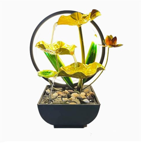WLH Alexanders Fontana d'Acqua da Tavolo con Ornamenti in acque da Lampada Decorazioni per mobili Arte Ferro Cascata per Camera da Letto per Il Soggiorno