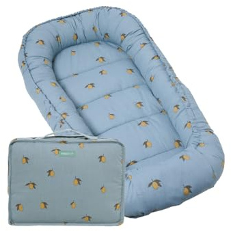 molis&co. Nido per bebè 90 x 50 cm. Riduttore per culla o Co-sleeping Nest per neonati. Cotone. Lettino portatile o da viaggio per neonati. OEKO-TEX 100. (Colima)