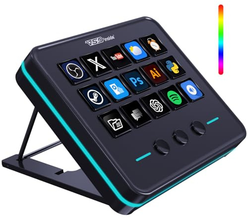 VSDINSIDE Macro Keypad, Stream Controller Deck with 18 Programmable Keys, Customizable Visual AI Pad, USB Soundboard for OBS, YouTube, Desk Office, Laptop, PC, Mac