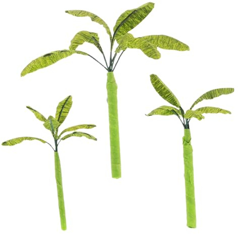 Yardwe 3pièces Décors Bananiers DIY Train Modèle Bananiers Miniatures Faux Décoration Table De Sable Modèles Paysage Miniature Arbres