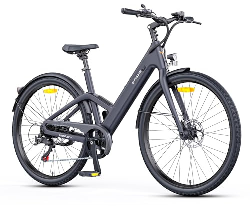 ENGWE N1 Air Bicicleta Eléctrica, hasta 100 km, 36 V 10 Ah Batería, Cambio de 7 Velocidades, Rotor Interno, Compatible con App y Bluetooth (N1 Air ST, Gris)