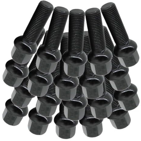 BASPHHH écrou Jante Compatible avec VW pour Phaeton 2002-2016 Boulons de Roue de Voiture Goujon de Voiture M14X1.5 60 mm