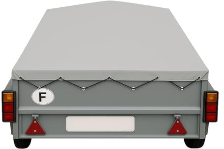 Bâche de Remorque LIDER Seville 32210-13P – 154 x 116 x10 cm–PVC 640g/m² Housse Haute Résistance avec Oeillets et Sandow–Fabriqué en France-Plusieurs Coloris Disponible. (Gris 7037)