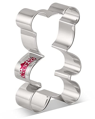 LILIAO Teddy Bear Cookie Cutter for Baby Shower - 4.33 x 6.22 inches - Stainless Steel