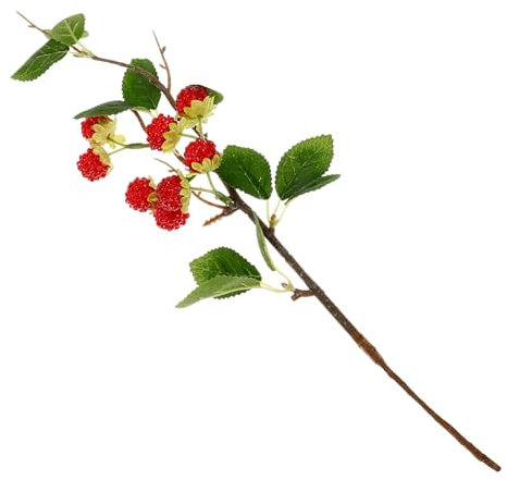 Sosoport Adornos De Frambuesa Simulados para Cumpleaños Decoración De Frutas Verdes Realistas Púas Accesorios De para Fiesta Arreglo Artificial Árbol De Color Falso Decoración