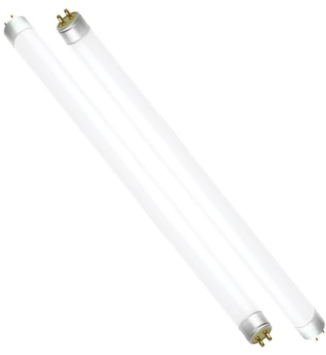 2PCS T5 8W 12 Fluorescent Light Tube, 6500K 685LM Cool White Fluorescent Tube, High Efficiency Lamp with G5 Base for Kitchen Garage Bathroom Strip Light and Emergency Lighting, 300mm, Energy Class A