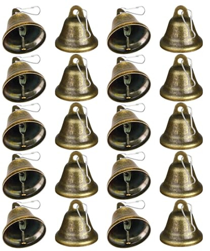 Campanas Navideñas para Decoración | 20 Piezas Colgantes,Campanas Rústicas para Decoración En Navidad En Casa Jardín Iglesia Bodas Fiestas Puerta Exterior