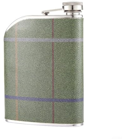 Flasque en acier inoxydable de 240 ml avec enveloppe en cuir synthétique, bouchon anti-fuite sécurisé, pour whisky, liqueur, hommes et voyages de camping (vert)