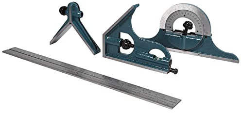 Generic Righello Goniometro Universale Durevole in Acciaio Inossidabile per Misurare gli Angoli Interni Ed Esterni, Cercatore Angolare Verde 0-180 Gradi per Artigiani della Lavorazione del Legno
