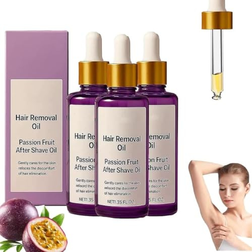 Haarentfernungs- und Rasierpflegeöl mit Passionsfrucht, pflegendes und feuchtigkeitsspendendes Öl, beruhigt die Haut und verlangsamt das Haarwachstum, für Gesicht, Bikinizone und Achseln