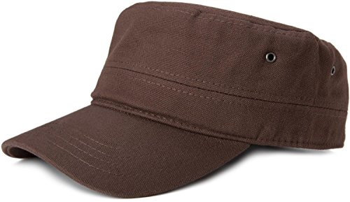 styleBREAKER Cappello Militare Unisex in Cotone Canvas, Berretto con Visiera Curva Regolabile per Uomo e Donna, Stile Pratico e Versatile per Ogni Occasione, Marrone Scuro