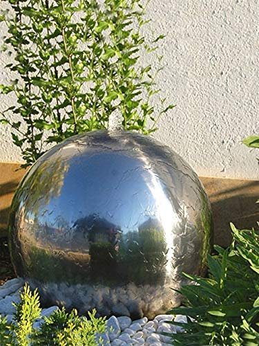 Aqua Moda 45cm Solar Stainless Steel Sphere Garden Water Feature with LED Light