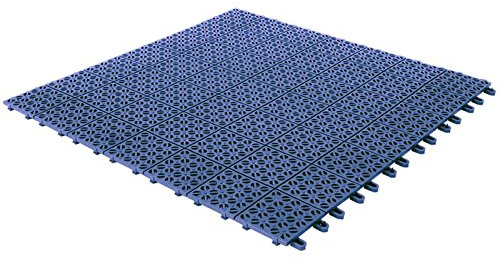 Flexible Plastic Fliesen 55,5 x 55,5 cm Outdoor & Garten, blau, Entwässerung und Selbsthemmung. 4 Stucke