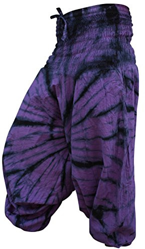 Shopoholic Fashion Pantaloni Harem Colorati con Tintura a Cravatta, Vestiti Hippie Boho più Luminosi e Larghi