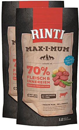 Rinti Hunde-Futter Max-i-Mum Trockenfutter 2x12kg Rind