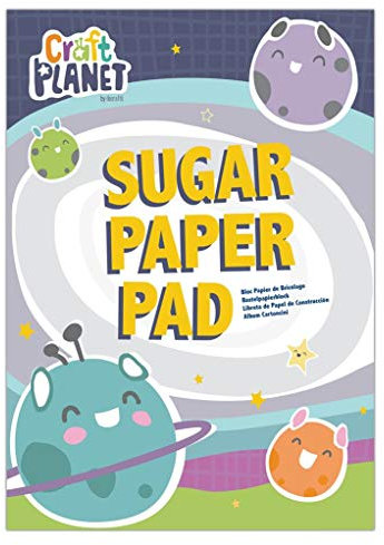 Craft Planet Sugar Paper Pad A4, Plain Paper 100 Sheets, Drawing, Doodling, Writing, Sketch, Colouring, Scribbling, Notepad, Travel Activities, Craft Essentials, Girls, Boys Crafting