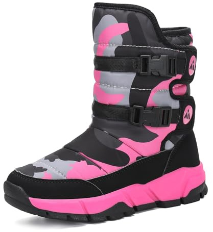 Mishansha Bottes Neige Fille Garçon Chaudes Crêpe Rose 28EU