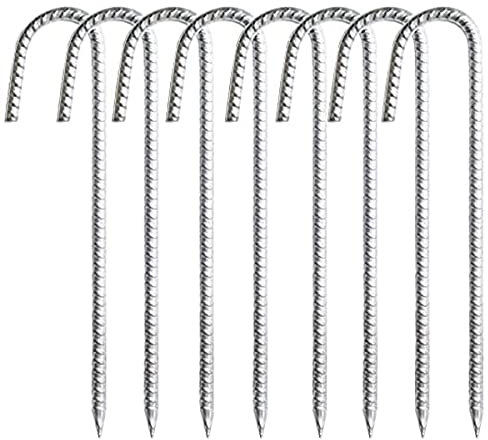 Ultra-Strong Heavy Duty Tent Pegs – Pack of 8 Extra Thick 8mm Galvanised Metal Pegs, Rust-Proof for Agricultural Fences, Camping, Garden, Gazebo, Outdoor Use