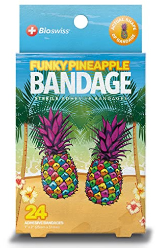 BioSwiss Bandaids for Kids, 24 Pieces Self Adhesive Unique Sterile Bandages Colorful Funny Cute Girls and Boys Adult First Aid Protect Scratches and Cuts Wellbeing
