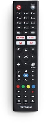 METRONIC 495352 Télécommande Universelle, Compatible Toutes TV Philips, Prête à l'emploi, Remplacement Remote Philips, Fonctionnement Identique à l'Original, Compatible Ambilight