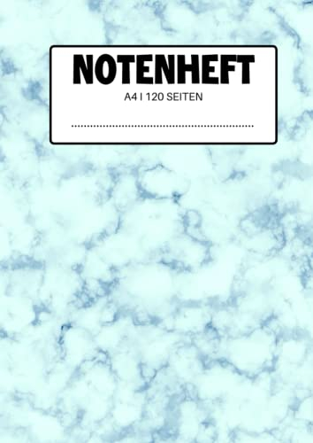 Notenheft A4: Schreibheft mit Notenlinien für Musiker und Musikschüler
