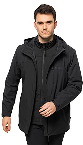 Jack Wolfskin Herren Feldberg 3in1 Jkt M Jacket, Schwarz, XL EU