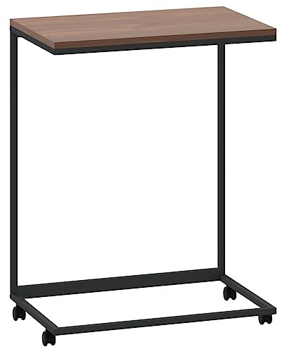 vidaXL Sidobord med hjul svart 55x35x70 cm konstruerat trä, ändbord, laptopbord, sido bord, accentbord, datorbord, soff bord, änd bord, accent bord