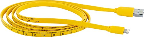 SCHWAIGER WKL10 511 Lightning Ladekabel auf USB 2.0 A Maßband Lightning-Kabel drehbar 1,2m Datenkabel Datenübertragung für iPhone, iPad, AirPods MFi zertifiziert Maßband-Optik Baustelle Handwerker