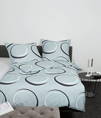 Janine Bettwäsche Mako-Satin J. D. 135x200 + 80x80 cm dampfsilber