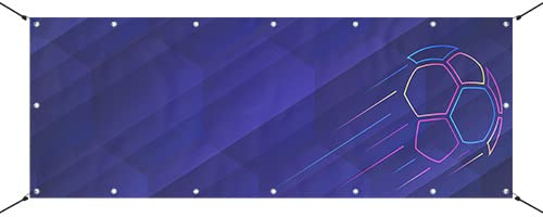 Sports Navy Blue Football Design Small Personalised Banner – 4ft x 2ft