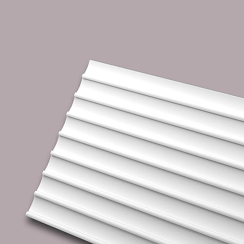 NOËL & MARQUET DORIQUE ARSTYL Wandpaneel 2m | 3D-Wandverkleidung 300x15mm | Design-Paneel aus stoßfestem Polyurethan Weiß vorgrundiert von NMC