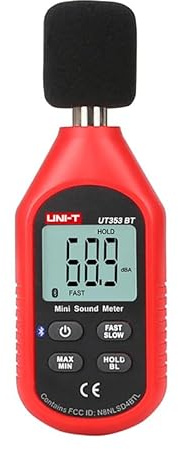 UNI-T Uni-trend Hygromètre UT353 UT353BT Niveau sonore Bluetooth Testeur numérique de mesure du bruit 30-130dB Moniteur de décibels professionnel Détecteur de dB (UT353)