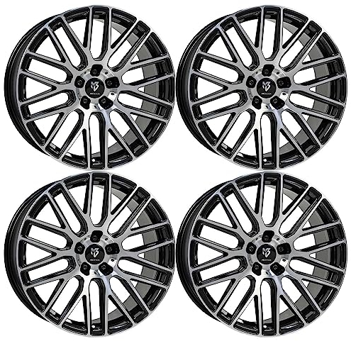 4x MB Design Felgen KV4 9.0Jx20 ET40 5x114,3 Glanzschwarz poliert kompatibel mit Peugeot 4007 4008