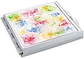 ba bijou-art Taschenspiegel Make-Up Spiegel Klappbar Pastel Goldfarben Metall Ultra-Flach