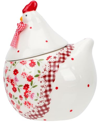 MAGICLULU Henne Vorratsdose Keramik Hühnchen Keksdose Für Heimdekoration Küchentheke Eierhalter Hahnbehälter Mit Deckel Osterplätzchendosen Blechdose Snack Kleinkinder Esstisch