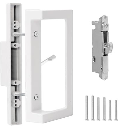 MaxxGeek Sliding Patio Door Handle Set with Mortise Lock, Sliding Glass Patio Door Handle Replacement Set Fits Door Thicknesse is 1-3/4'' to 2-1/5'' and 3-15/16'' Screw Hole Spacing.