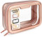 Clear Travel Toiletries Bag for Women - Clear Makeup Bag with 2 Compartments for On-The-Go Beauty - Stylish Make Up Bag for Everyday Use - Lily England A5 Diary Sized for Beauty Essentials, Rose Gold