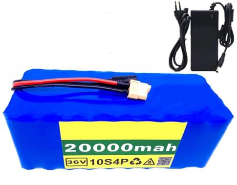 QmEna E-Fahrrad-Akku, mit Ladegerät 20 Ah 10S4P 36 V Akku E-Bike E-Bike Elektrofahrrad Li-Ion T Plug