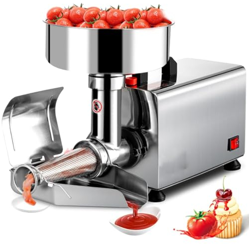 Hydravex Passapomodoro Elettrico 370W Fresatrice per Pomodoro Commerciale Passapomodoro e Passapomodoro in Acciaio Inossidabile 90-160 kg/H Motore in Rame Puro Passaverdure e Salsa